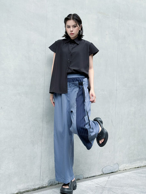 Stripe Panel Wide Pants